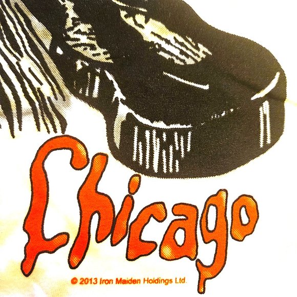 Iron Maiden Dressed to Kill in Chicago Original 2013 metal rock T-Shirt L NWT - Picture 4 of 4